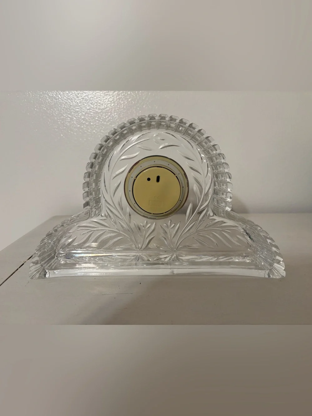 PRINCESS HOUSE Vintage 24% Lead Crystal Mantel Clock Wildflower